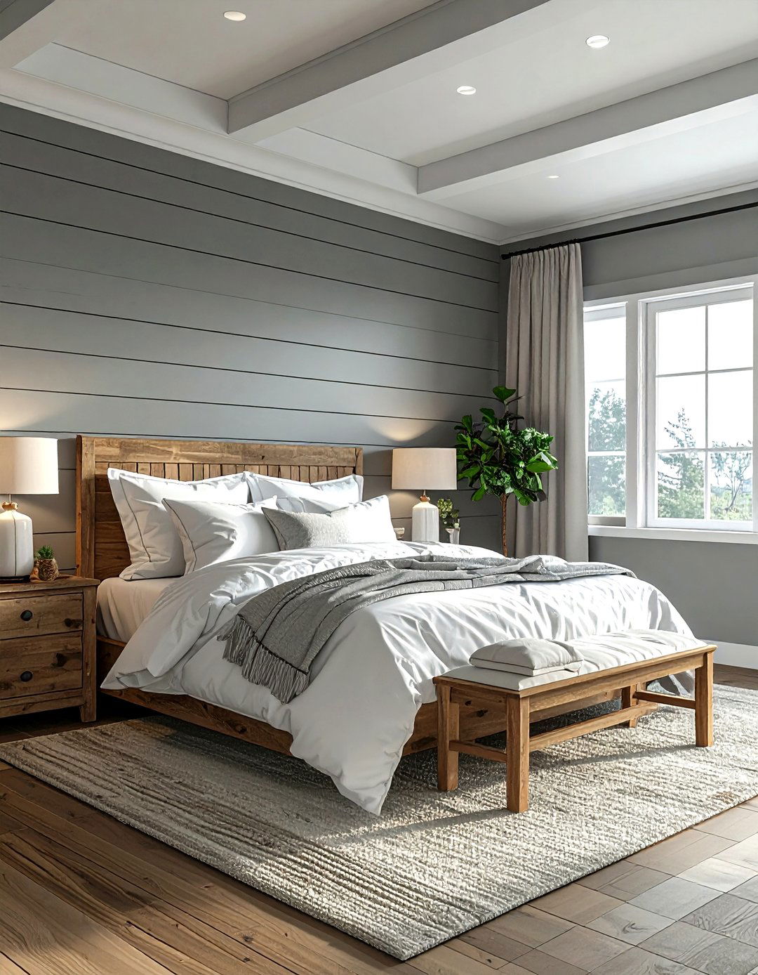 Gray shiplap wall - 30 gray decor ideas