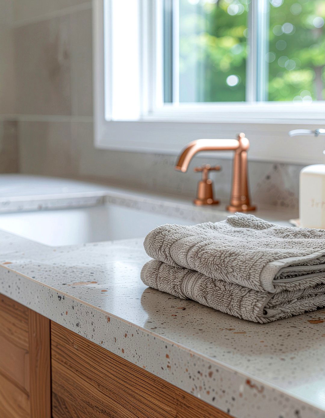 Gray soapstone bathroom counter - 30 bathroom countertop ideas