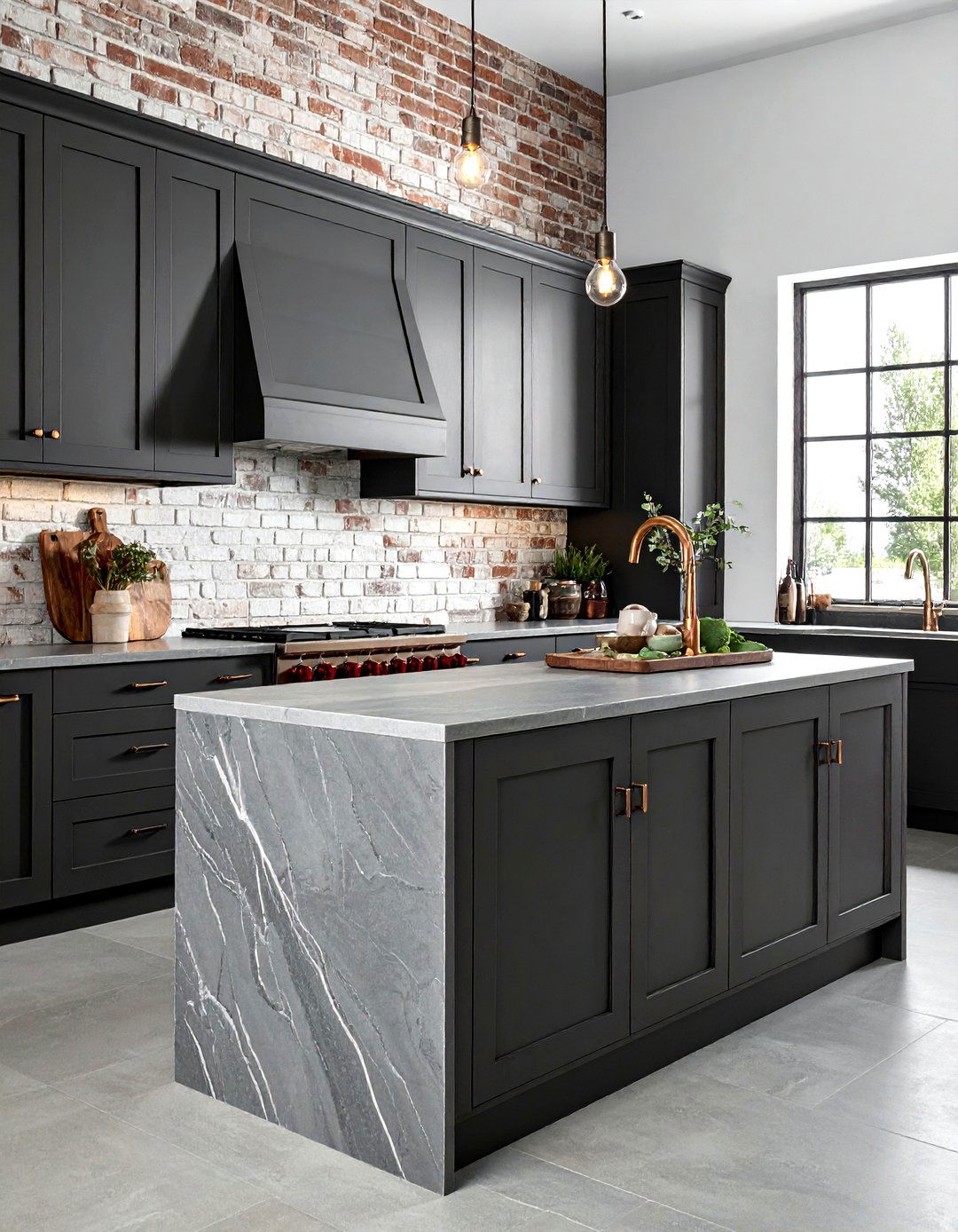 Gray soapstone countertop - 30 kitchen countertop ideas