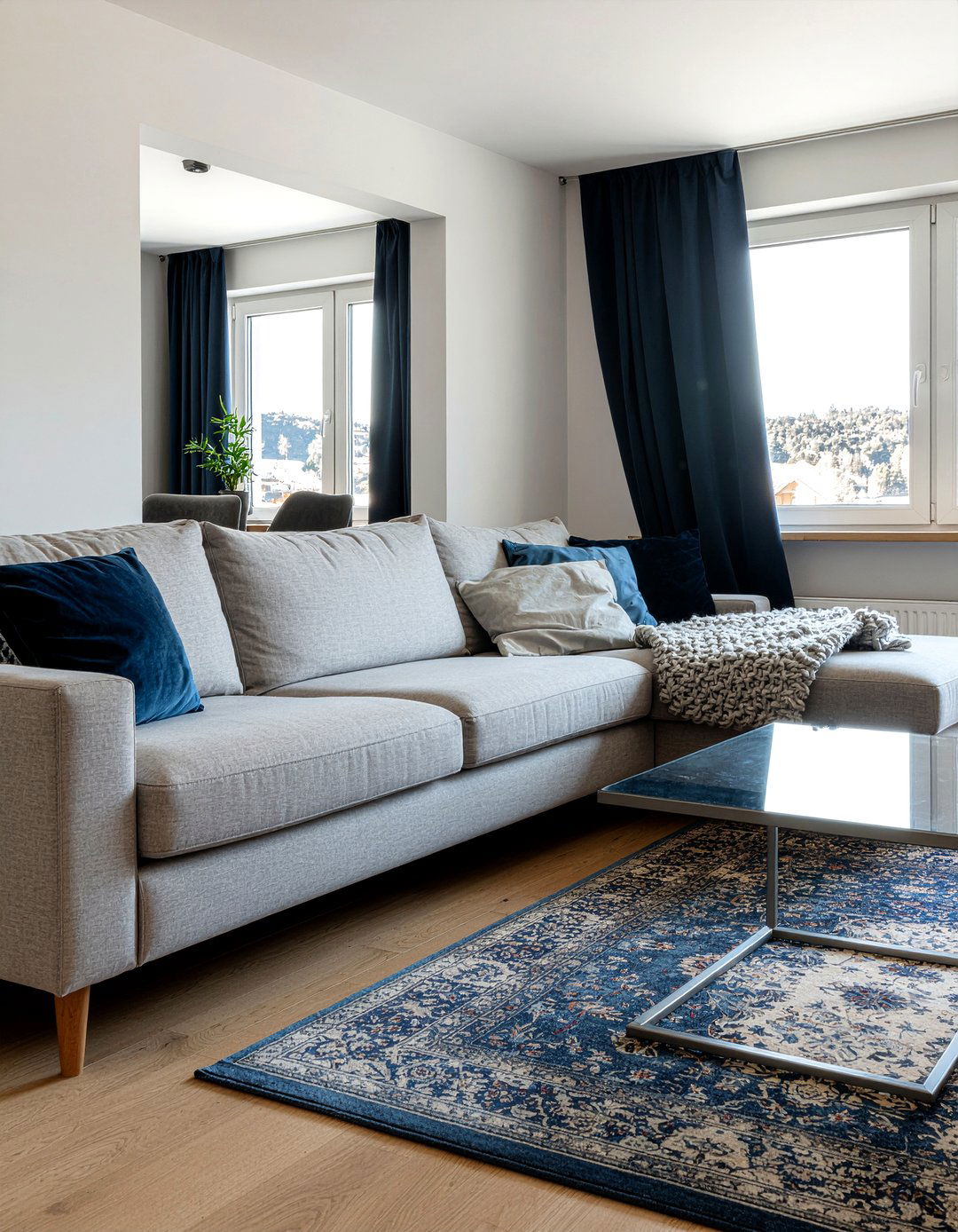 Gray sofa - 30 Norwegian living room ideas