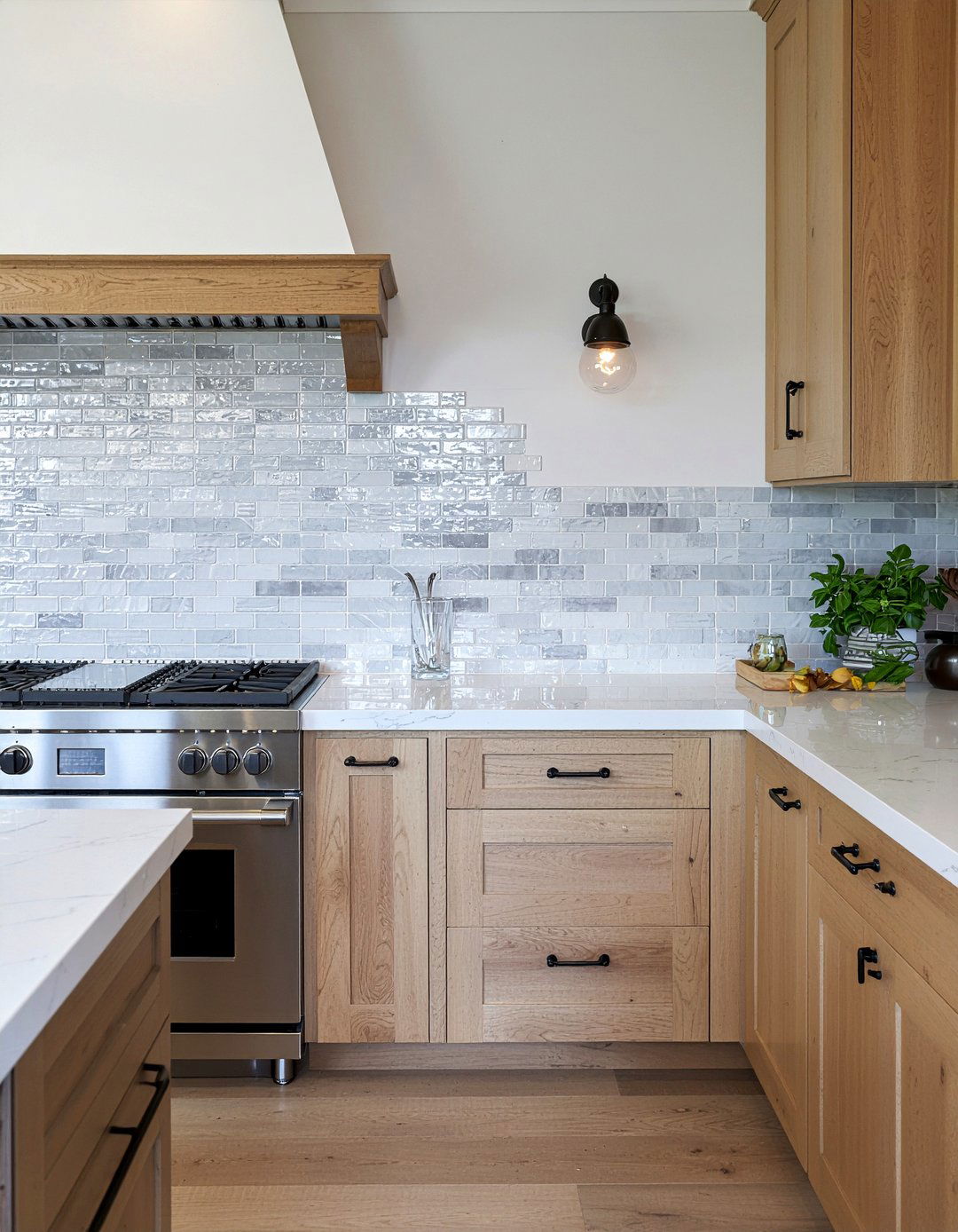 Gray stone subway mosaic - 30 mosaic tile kitchen backsplash ideas