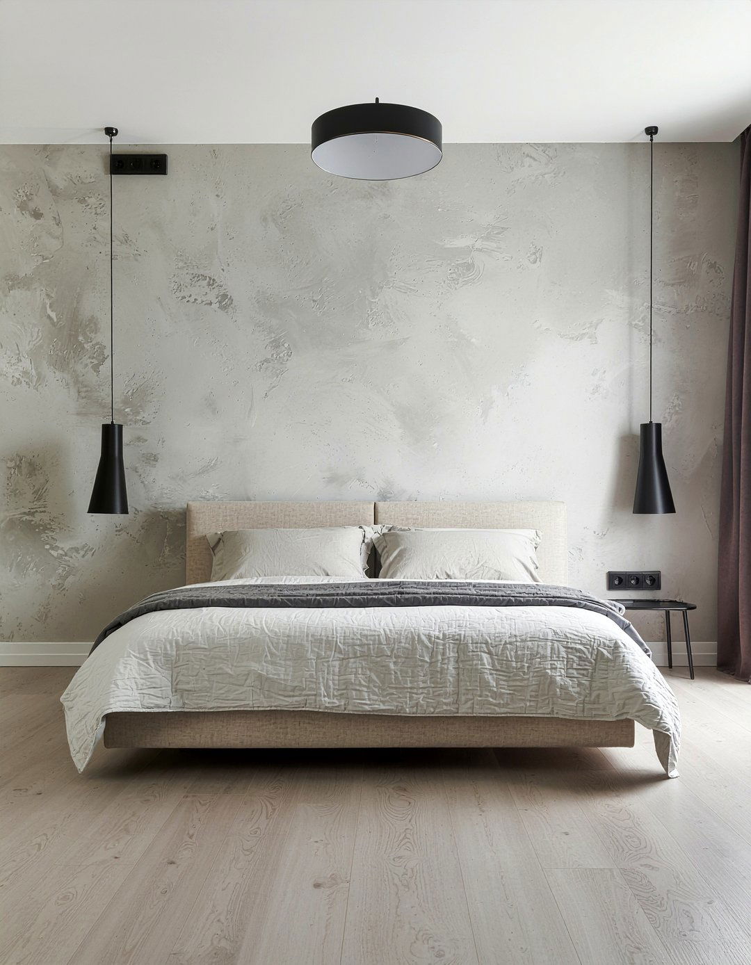 Gray textured wall bedroom - 30 bedroom gray walls