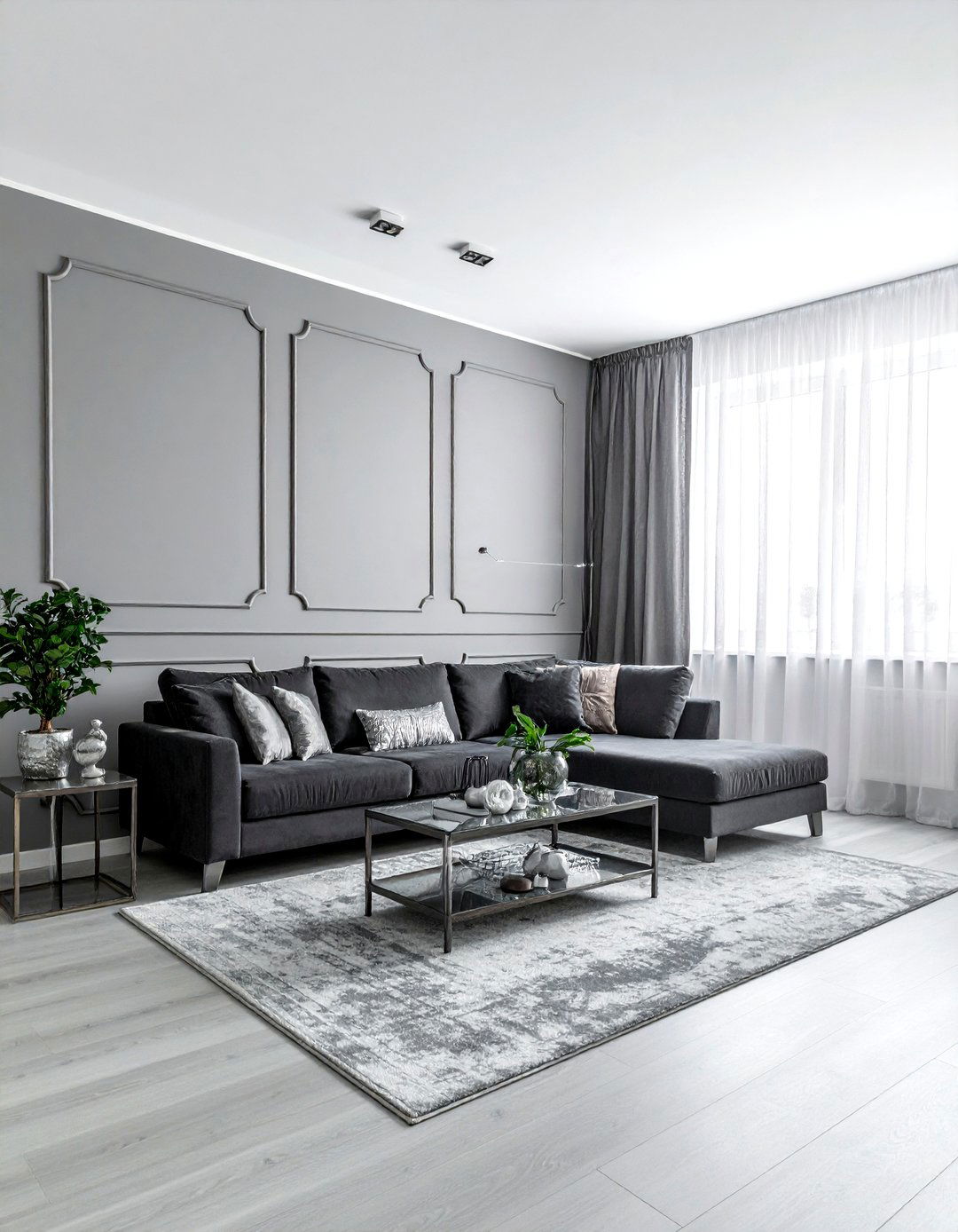 Gray wall paneling - 30 living room paneled walls ideas