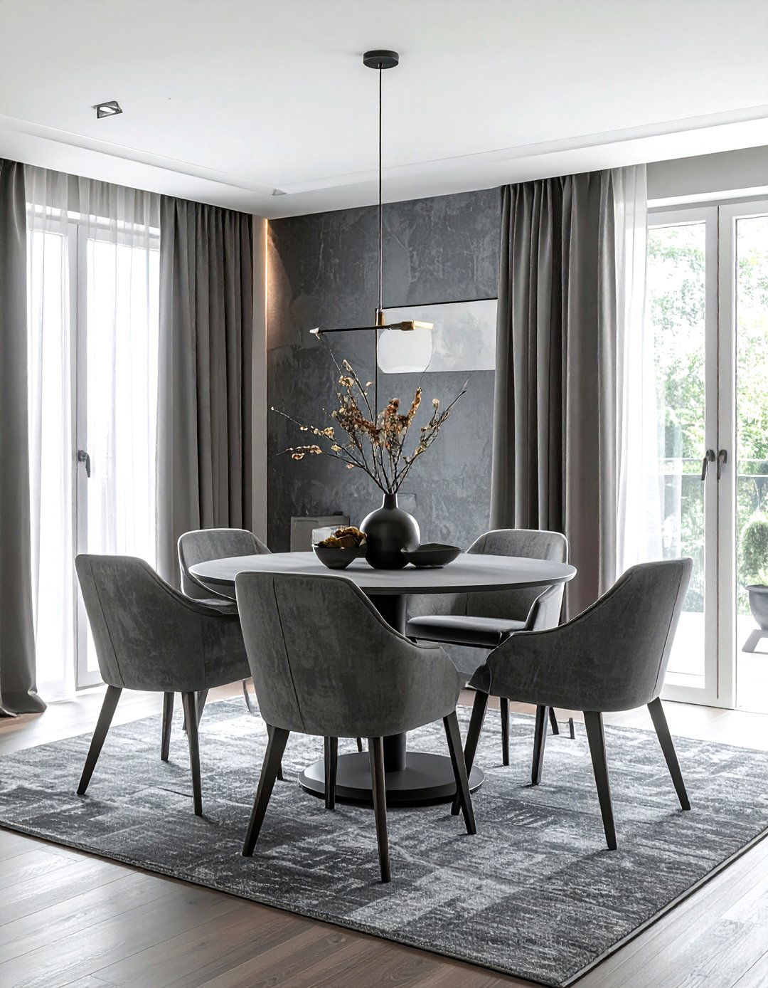 Gray wallpaper dining room - 30 gray dining room design ideas