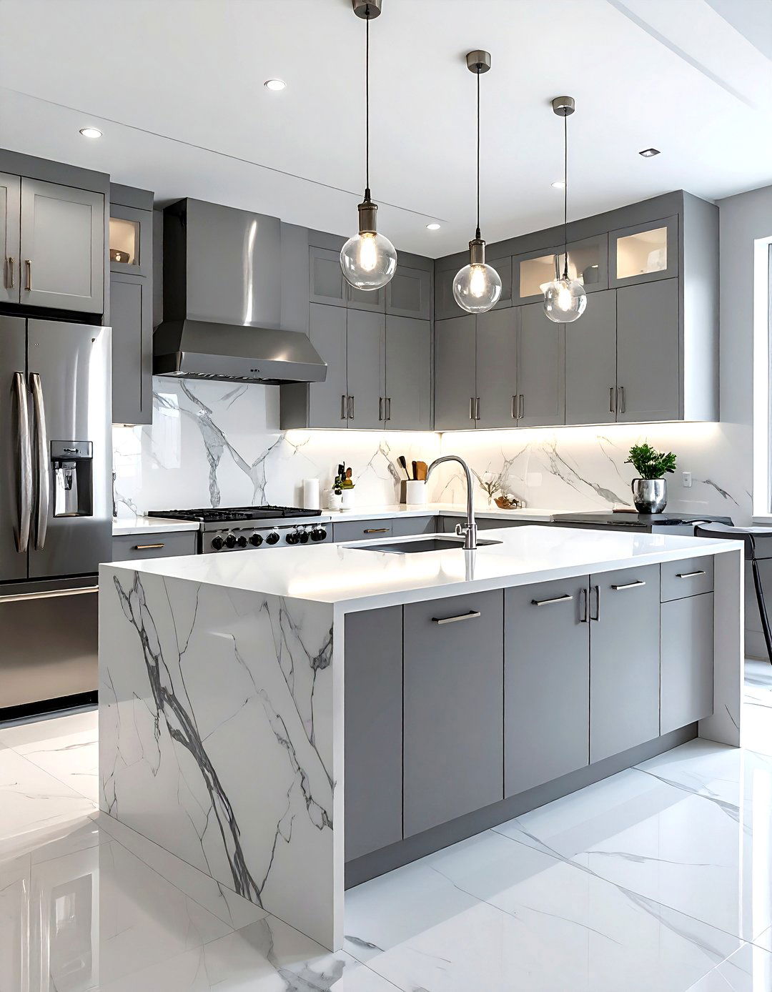 Gray white kitchen stainless steel - 30 gray and white kitchen ideas