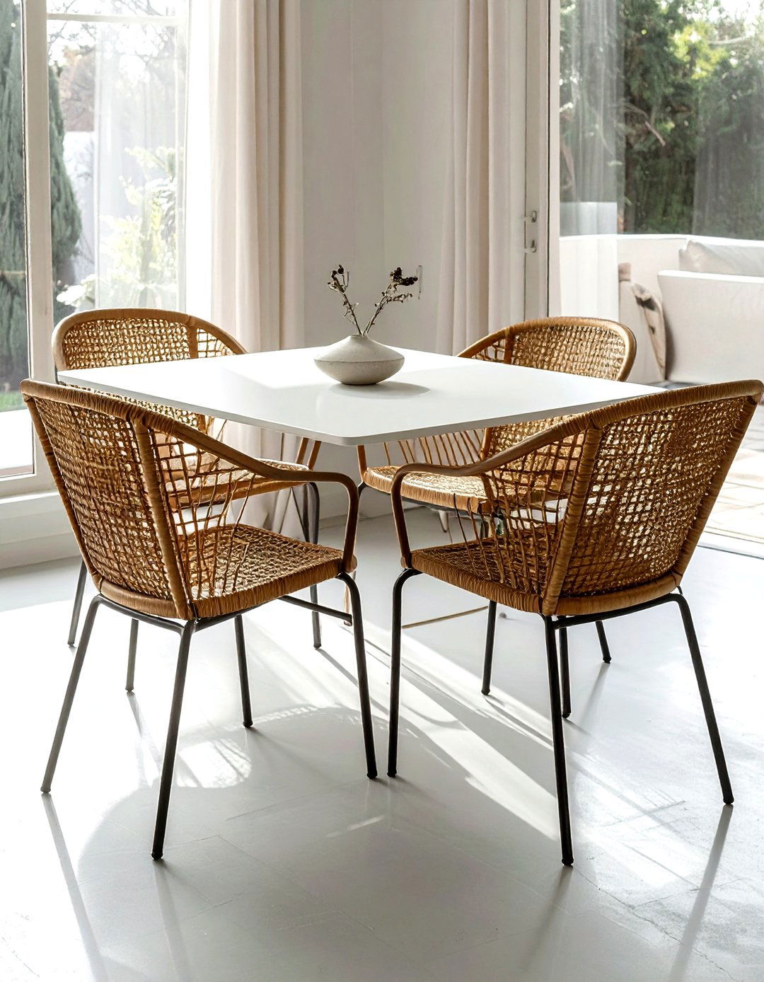 Gray wicker dining chairs - 30 wicker dining chair ideas