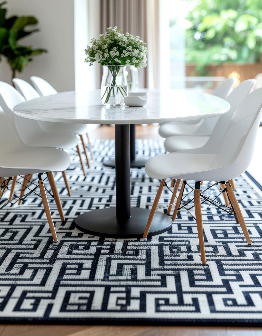 Greek Key Pattern Rug - 30 Greek dining room ideas