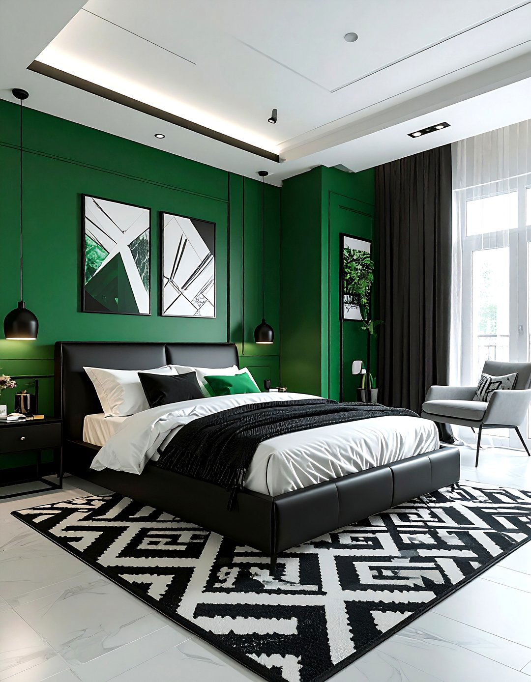 Green And Black Bedroom - 30 contemporary green bedroom ideas
