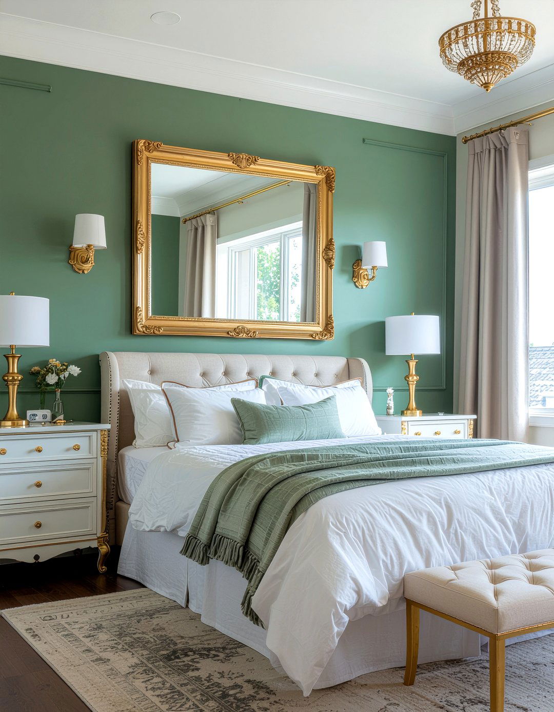 Green And Gold Bedroom - 30 green bedroom ideas