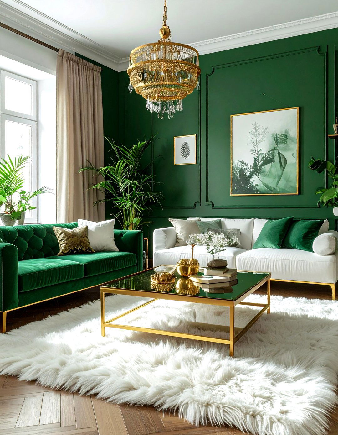 Green And Gold Bohemian Decor - 30 bohemian green living room ideas