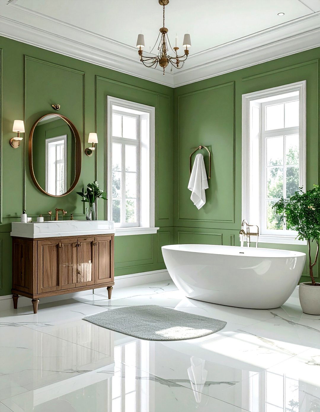 Green And White Bathroom - 30 green bathroom decor ideas