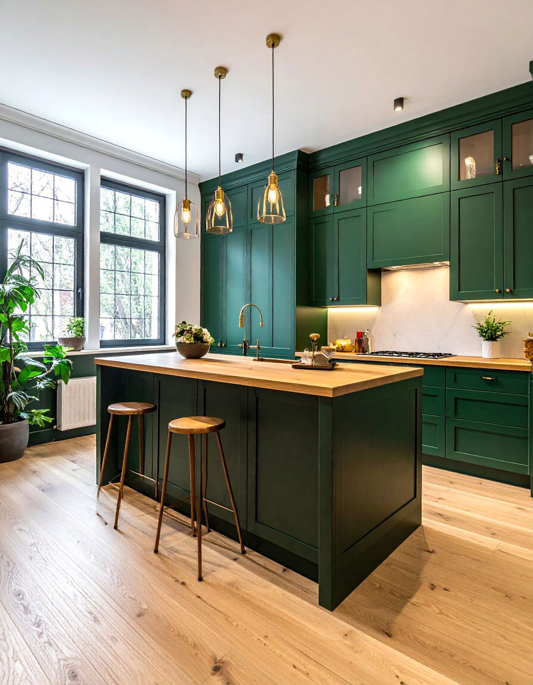 Green And Wood Kitchen - 30 warm wood kitchen ideas