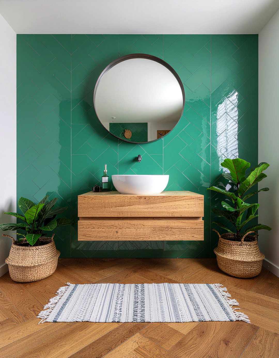 Green Arabesque Tile - 30 arabesque tile bathroom ideas