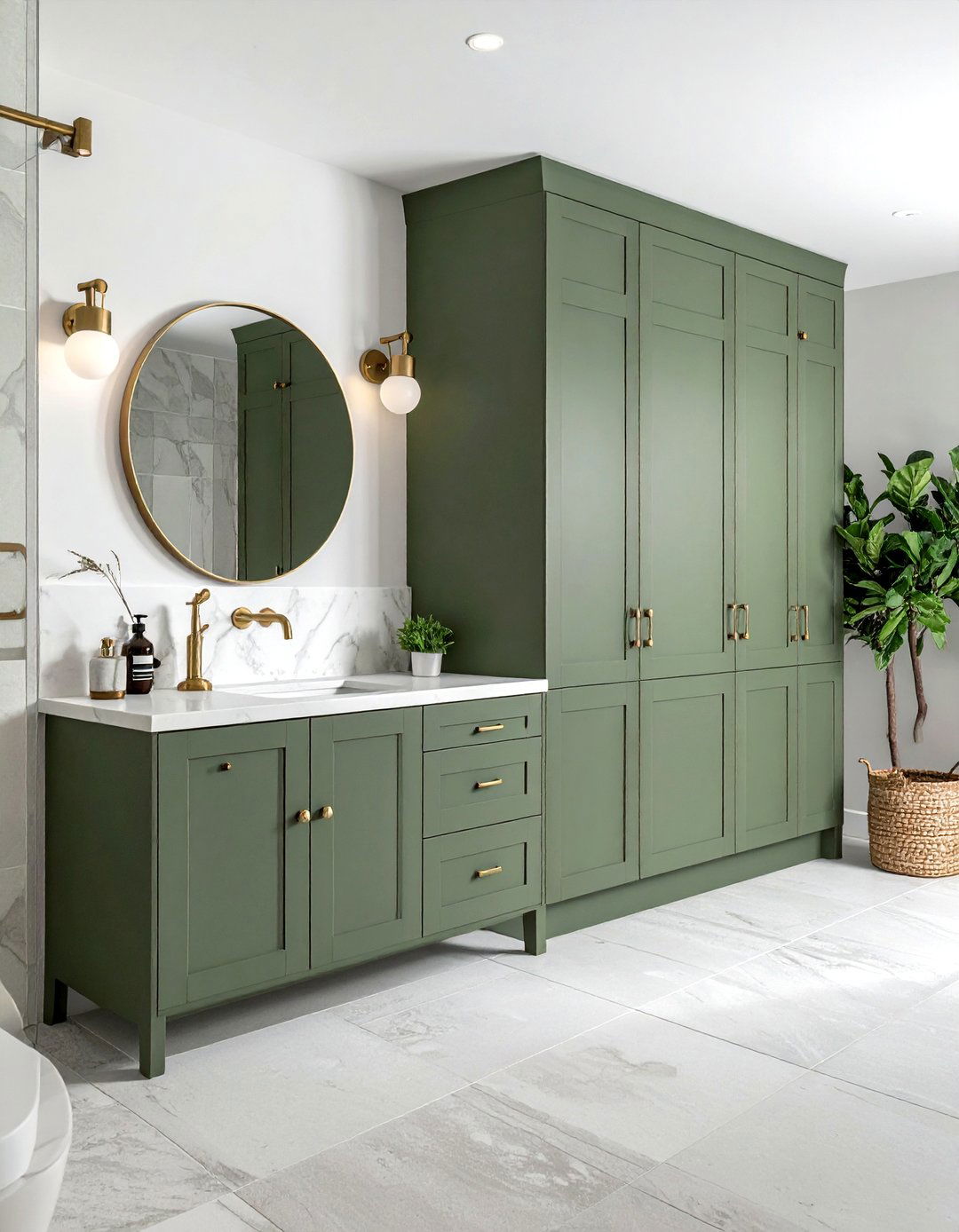 Green Bathroom Cabinetry - 30 bathroom renovation ideas