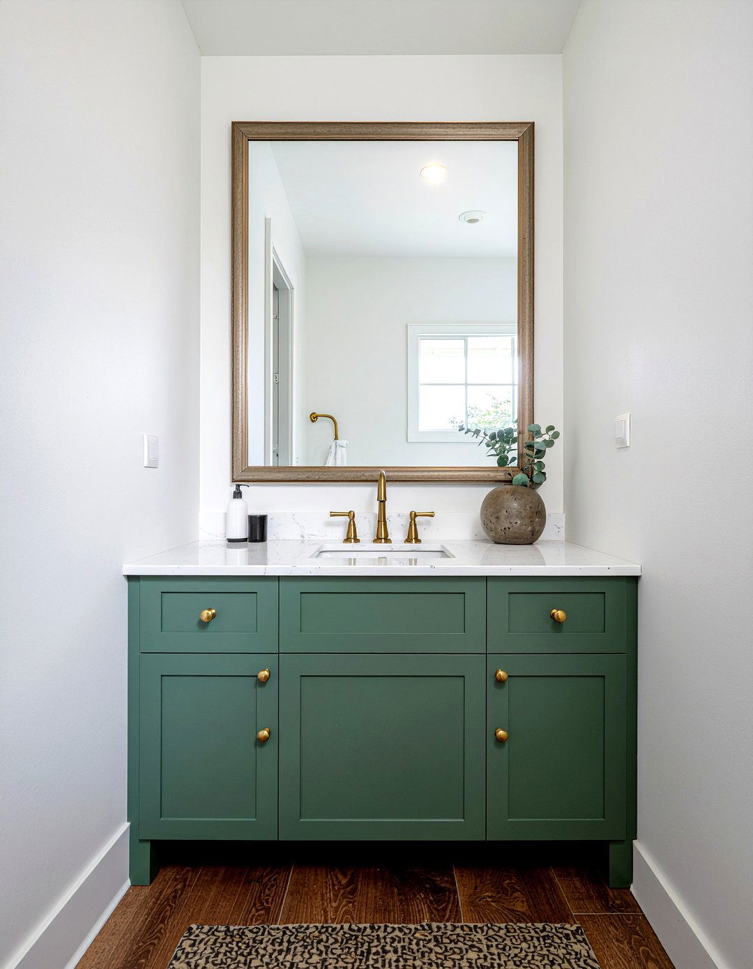 Green Cabinetry - 30 powder room ideas