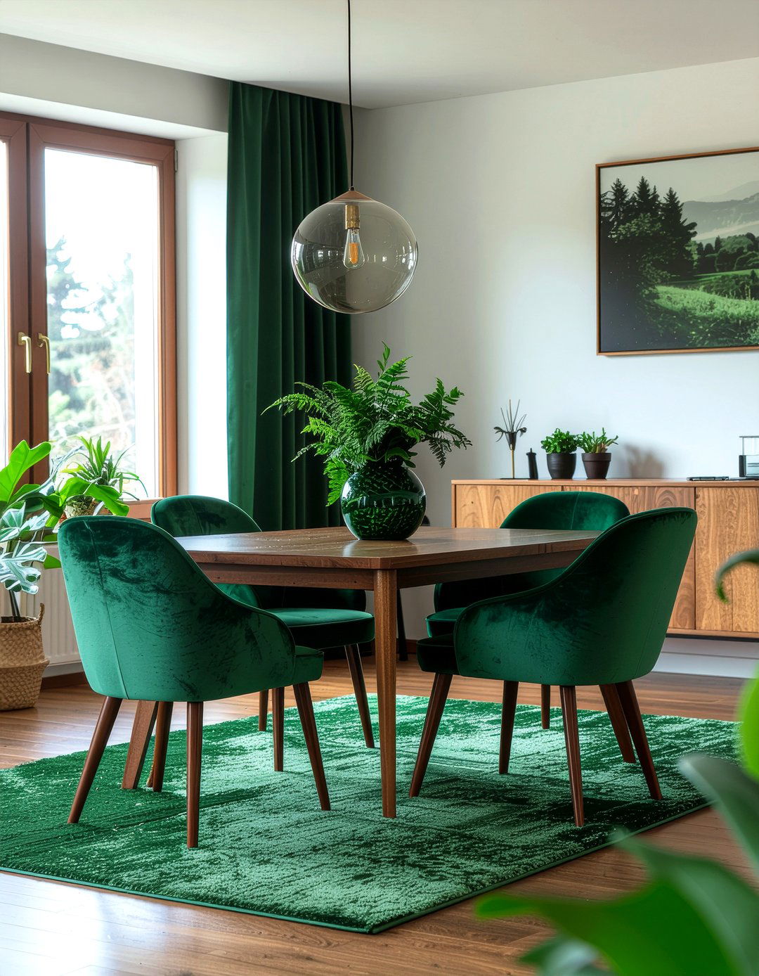 Green Dining Room Accents - 30 healthy dining room ideas