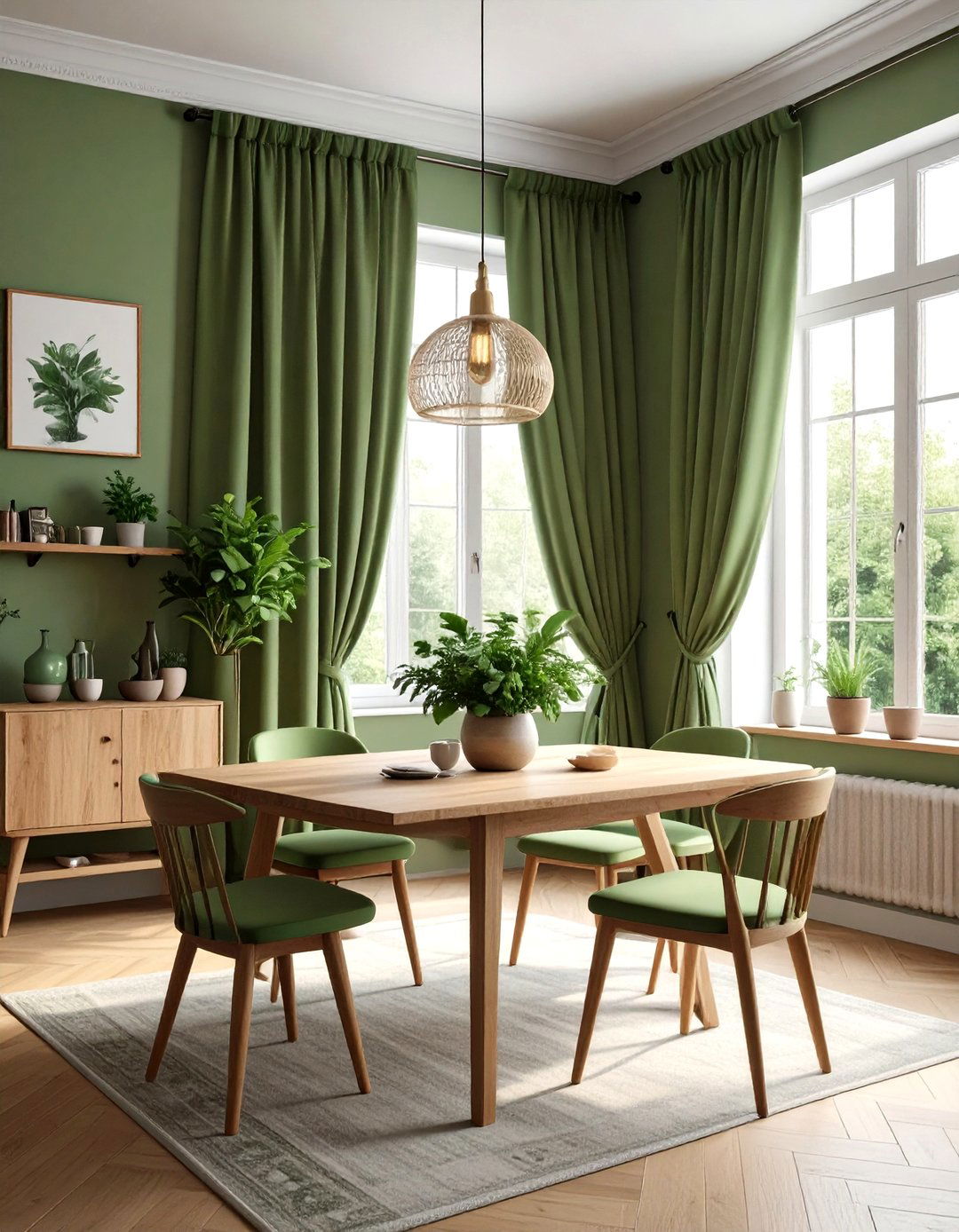 Green Dining Room Curtains - 30 dining room curtain ideas