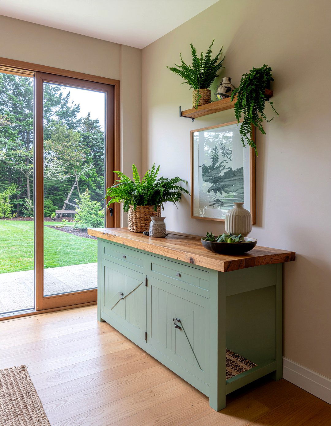 Green Farmhouse Sideboard - 30 farmhouse buffet dining room ideas
