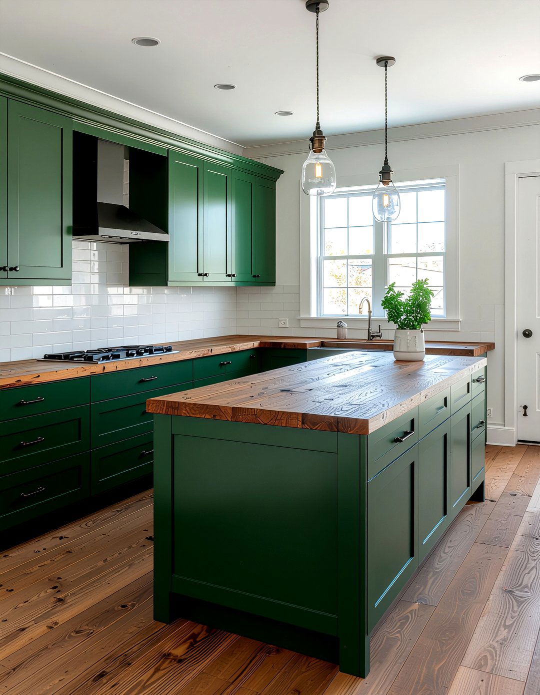Green Kitchen Cabinets Butcher Block Countertops - 30 emerald green kitchen ideas