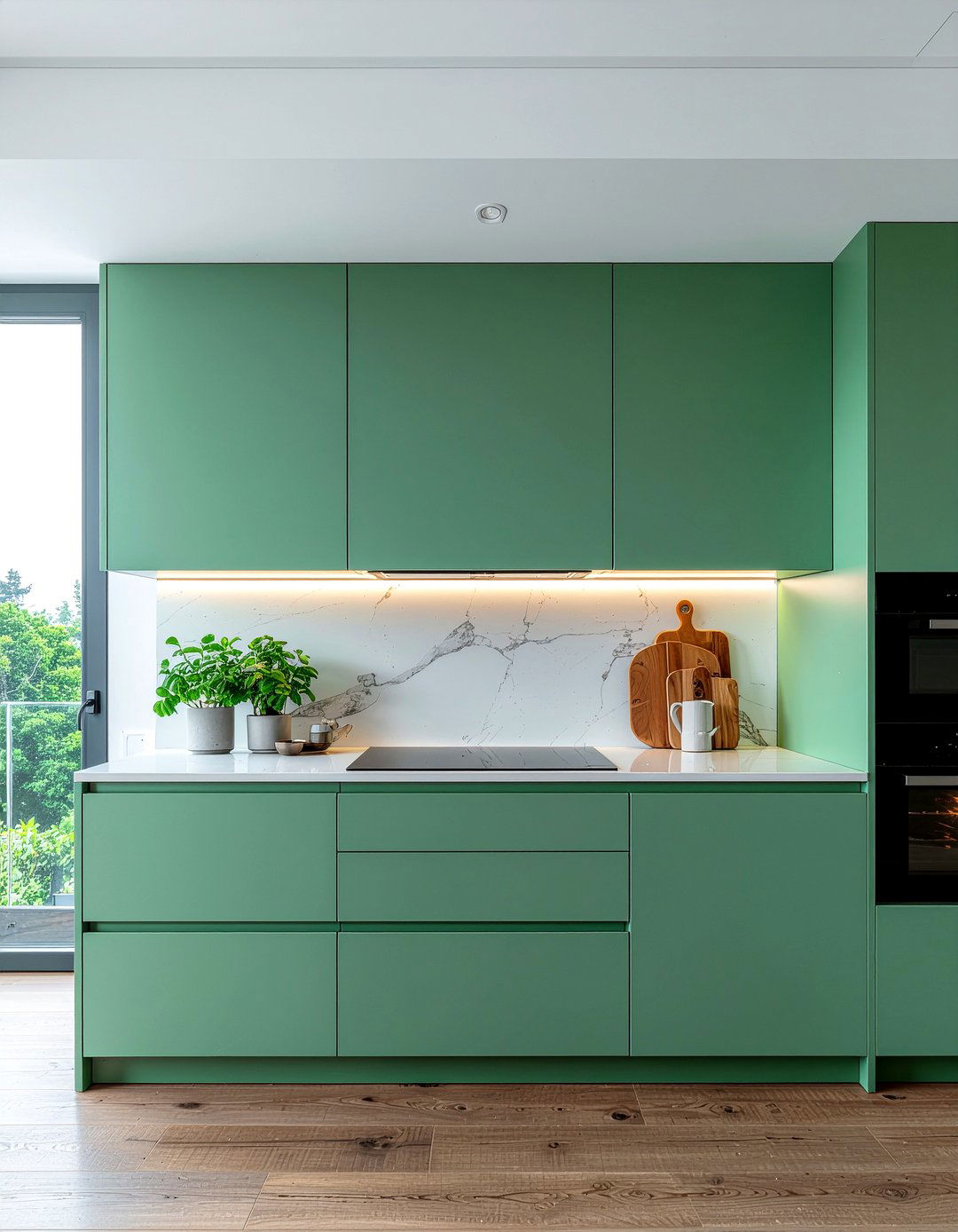 Green Kitchen Cabinets Integrated Appliances - 30 emerald green kitchen ideas