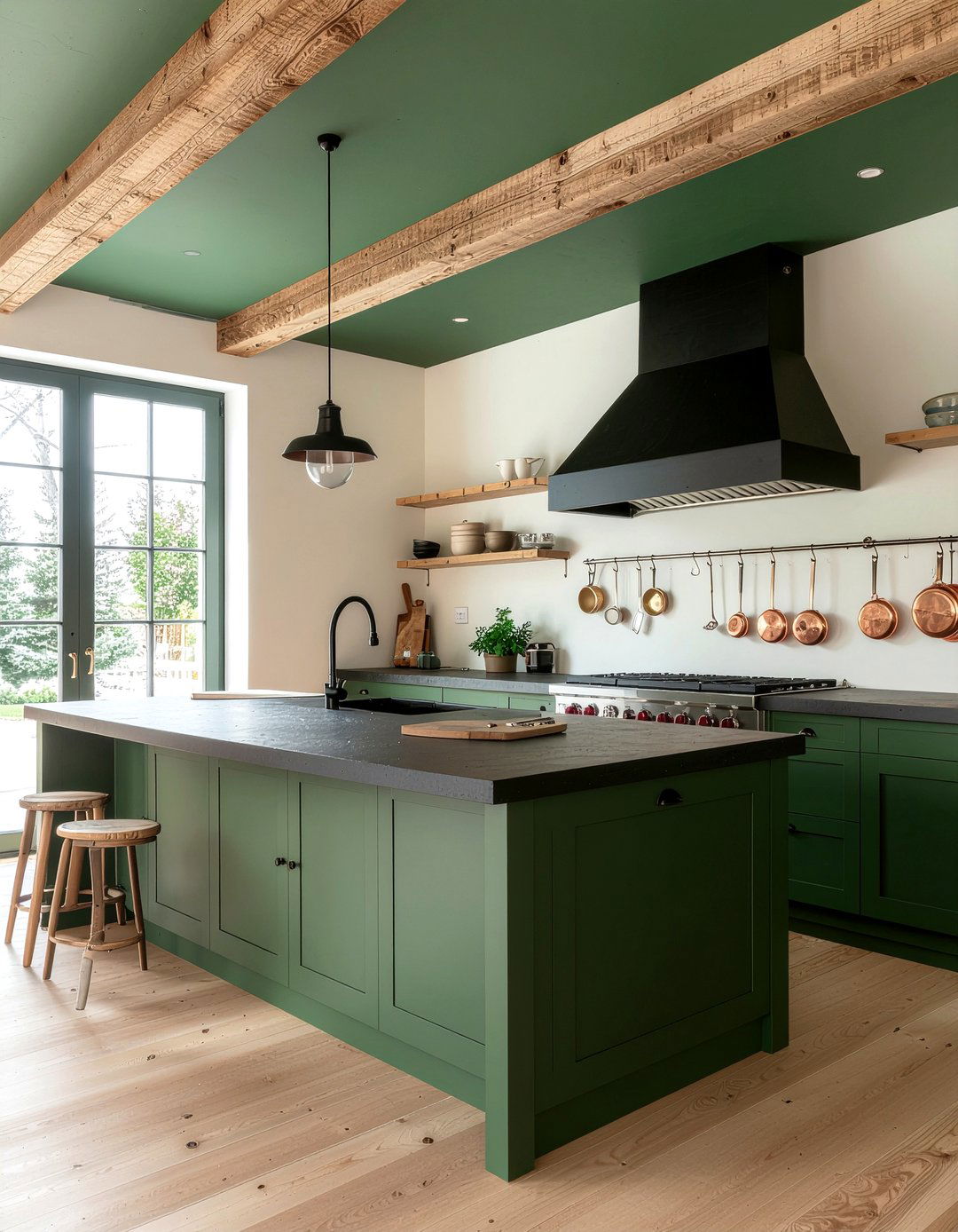 Green Kitchen Ceiling - 30 kitchen painted ceiling ideas