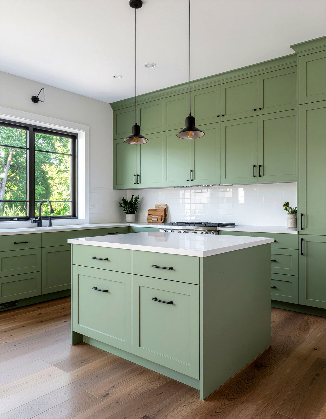 Green Kitchen With Black Hardware - 30 green kitchen design ideas