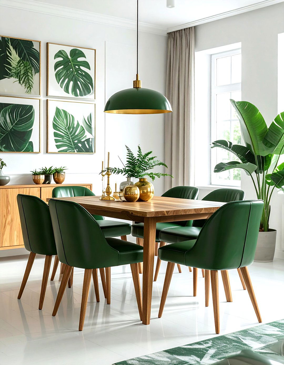 Green Leather Dining - 30 leather dining room ideas