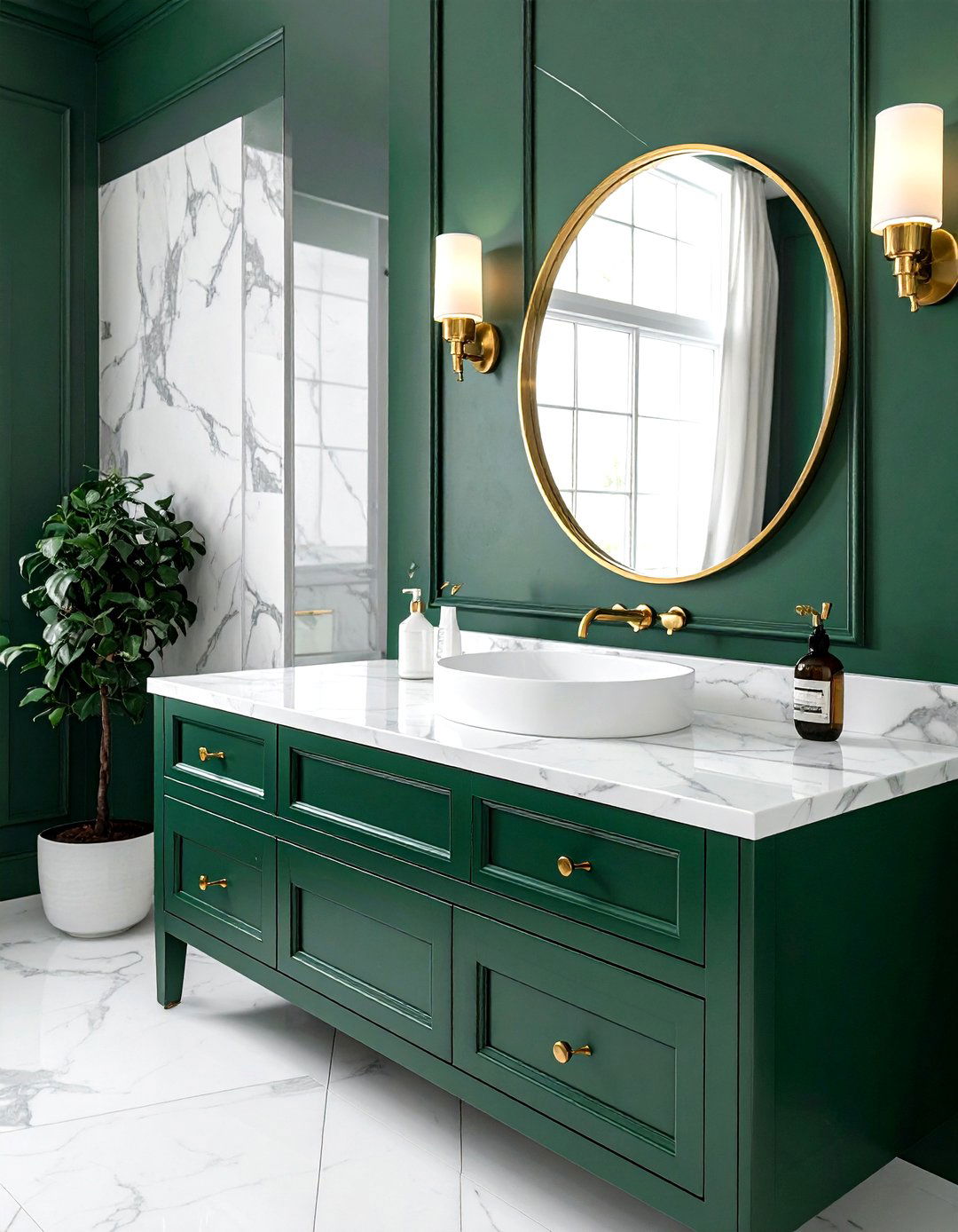 Green Marble Countertop - 30 bathroom vanity countertop ideas