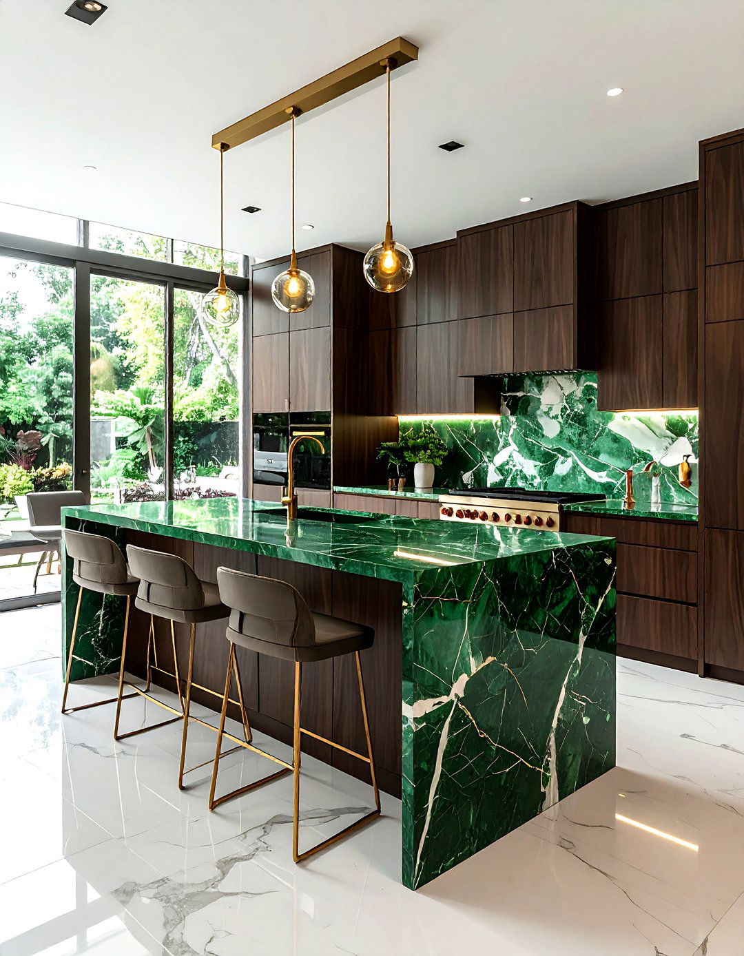 Green Marble Kitchen Island - 30 marble kitchen island ideas