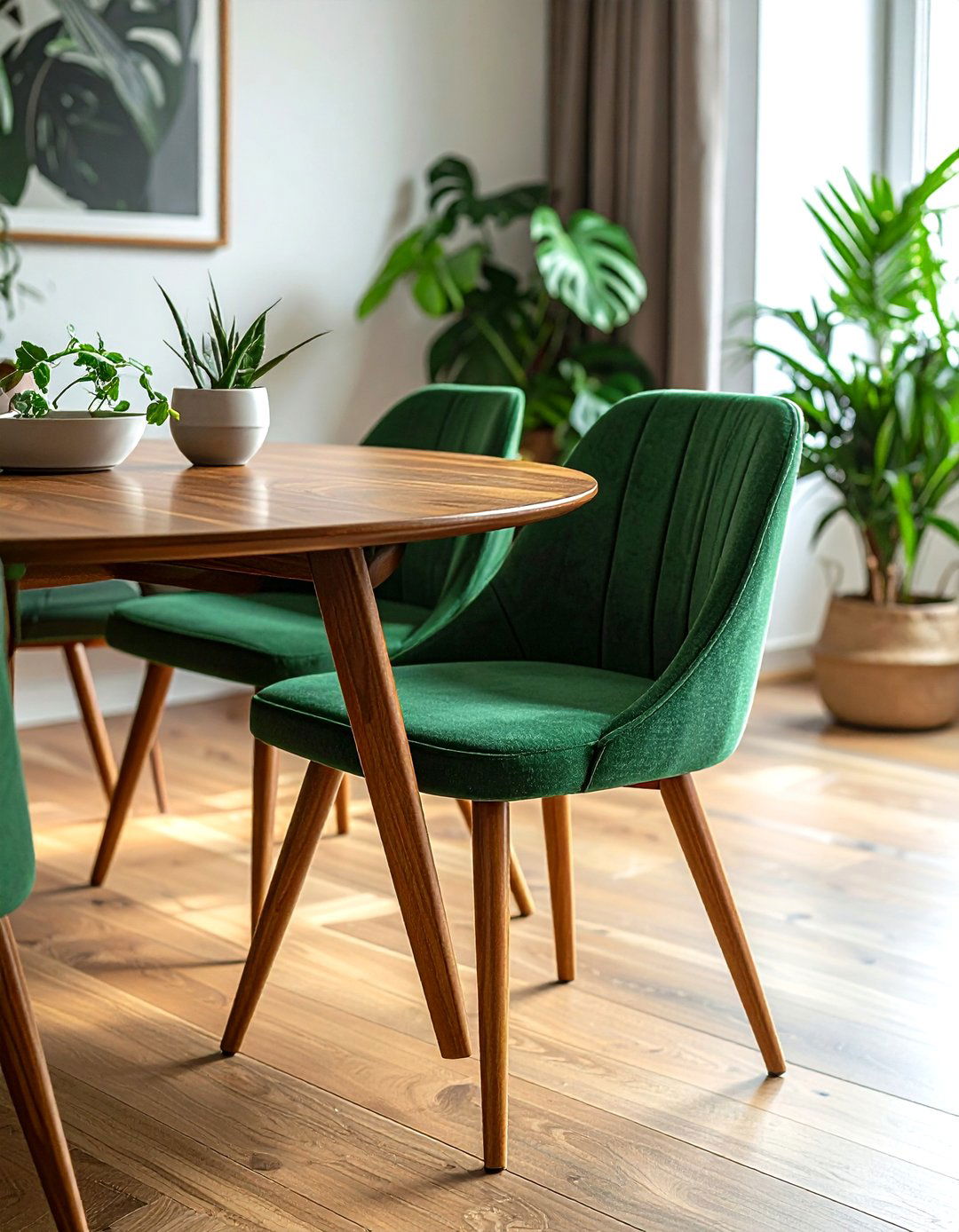 Green Mid Century Dining Chair - 30 colorful dining chair ideas