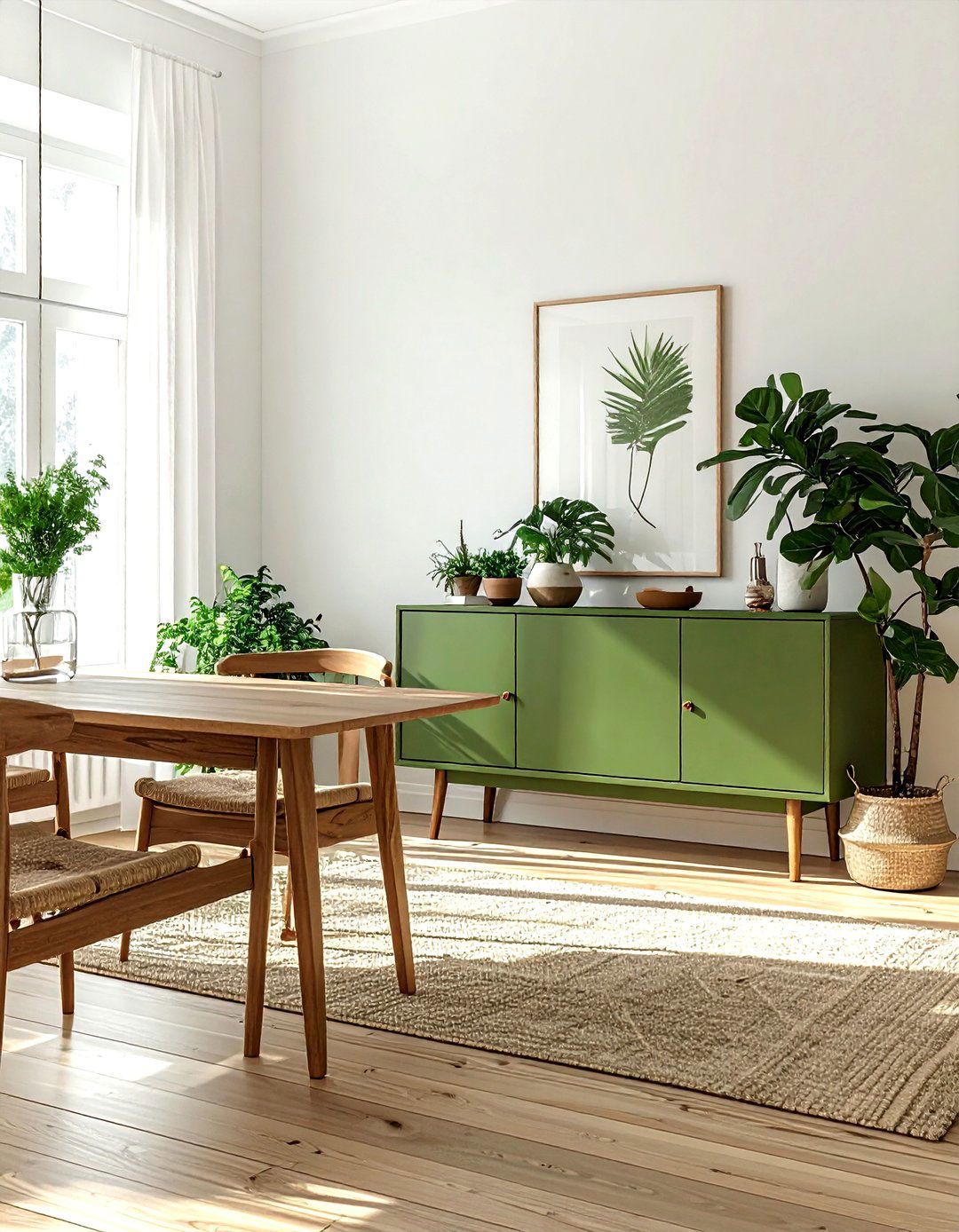 Green Mid Century Sideboard - 30 mid-century buffet dining room ideas