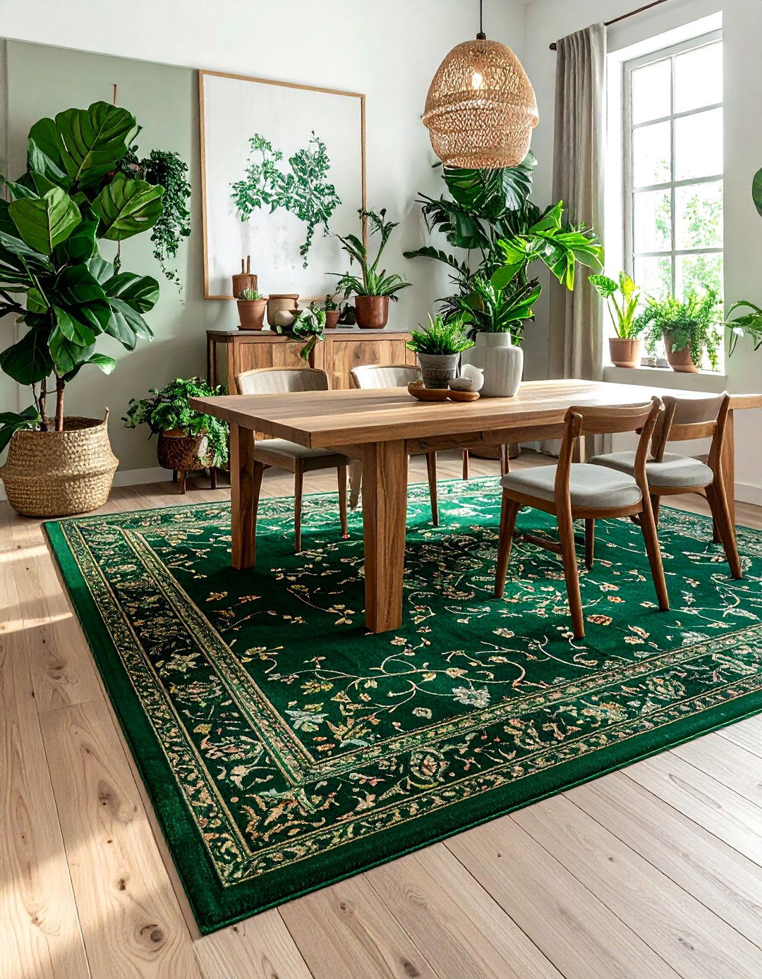 Green Oriental Rug Dining Room - 30 oriental rug dining room ideas