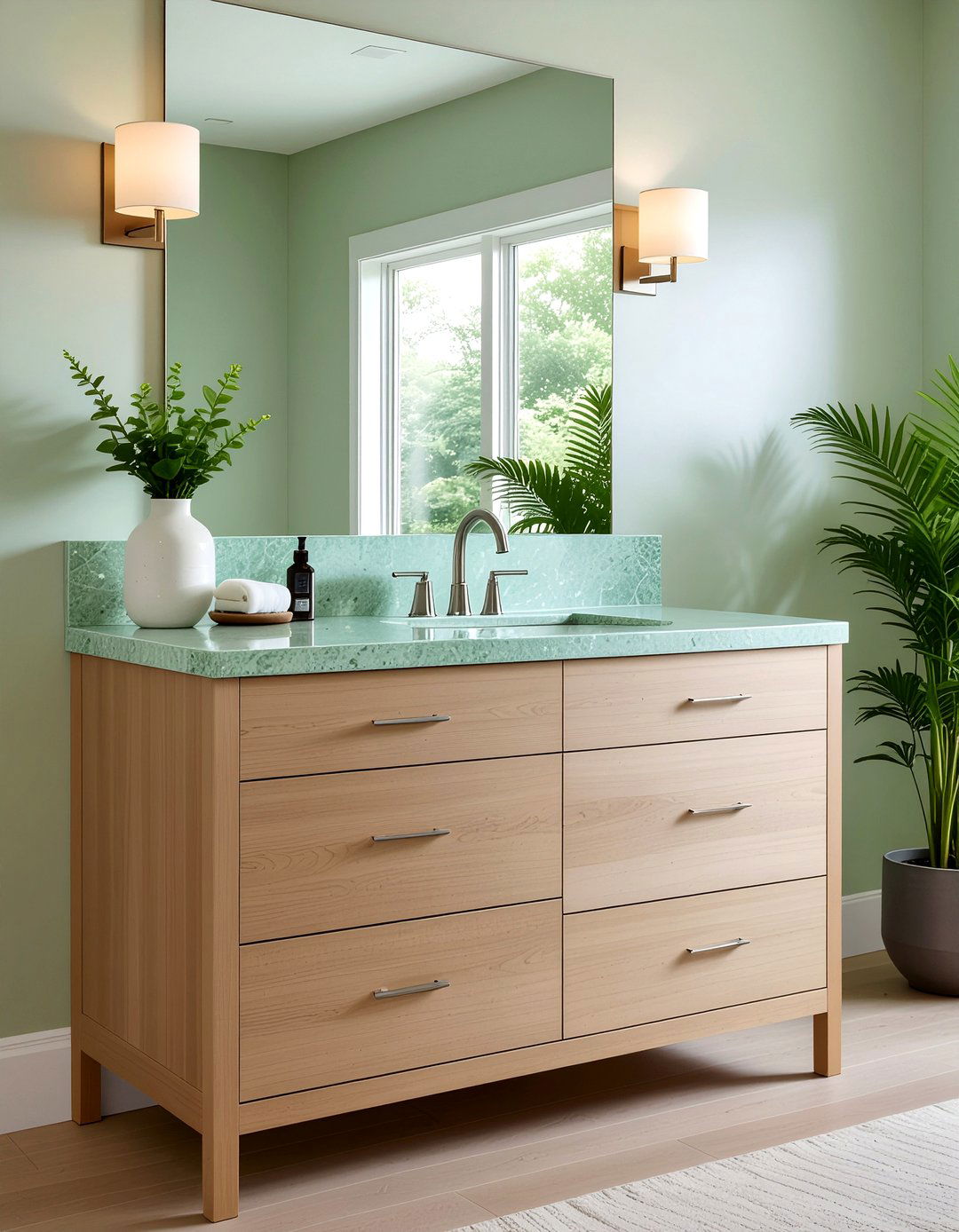 Green Quartz Bathroom Vanity - 30 quartz countertop bathroom ideas