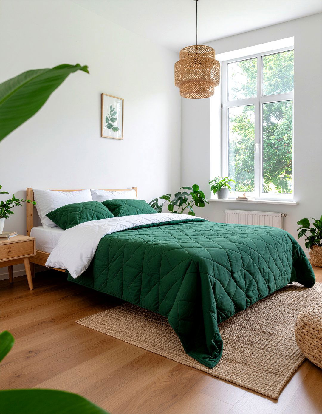 Green Quilted Coverlet - 30 quilted bedroom ideas