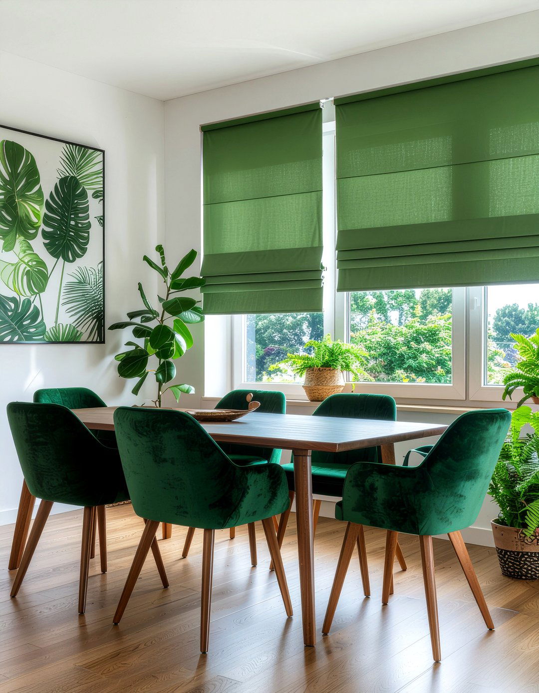 Green Roman Shades - 30 dining room roman shade ideas