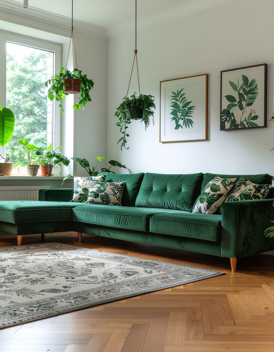 Green Sectional Sofa - 30 L-shaped sofa living room ideas