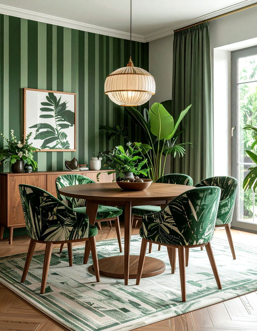 Green Striped Wallpaper Dining Room - 30 striped wallpaper dining room ideas