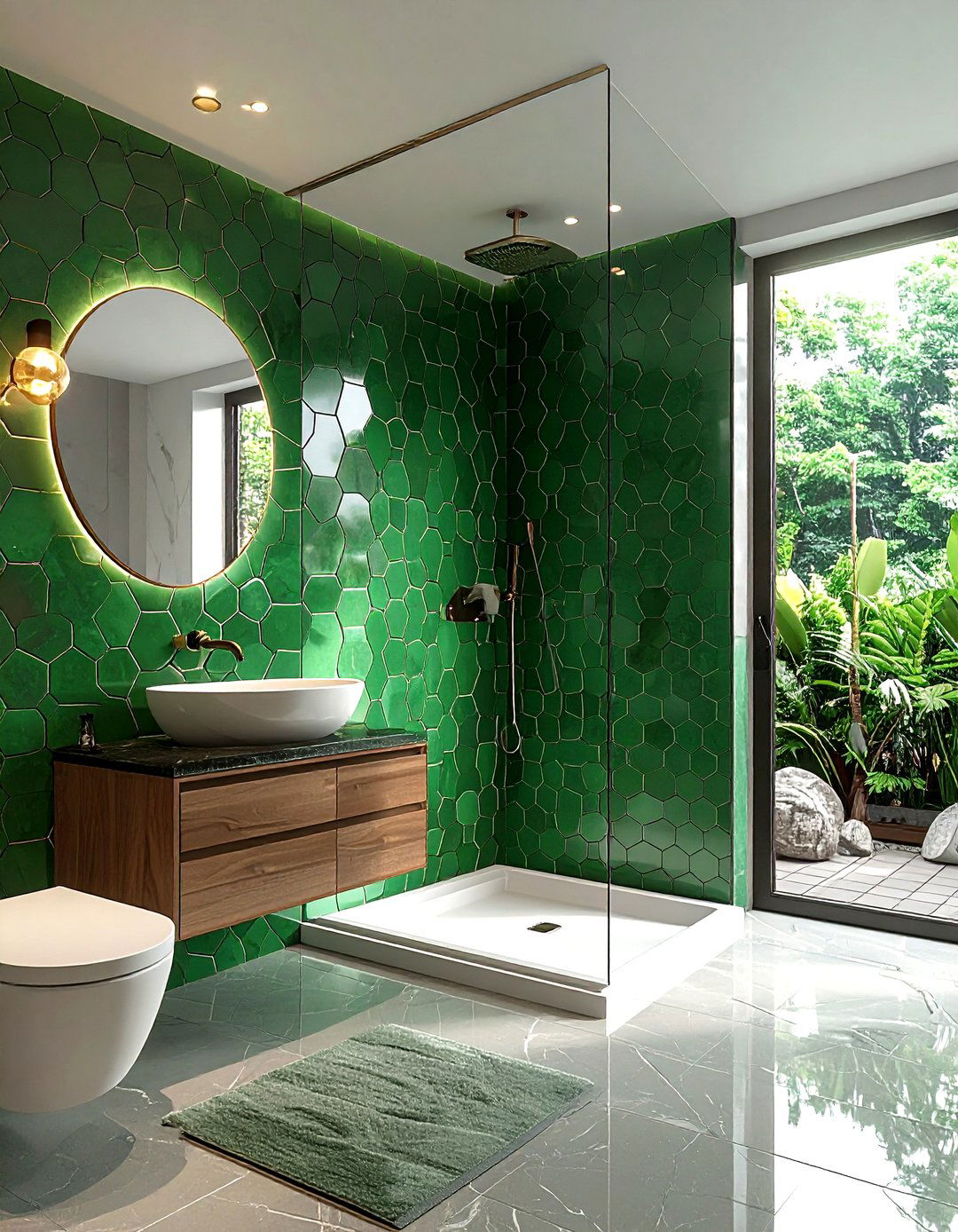 Green Tile Bathroom - 30 green bathroom decor ideas
