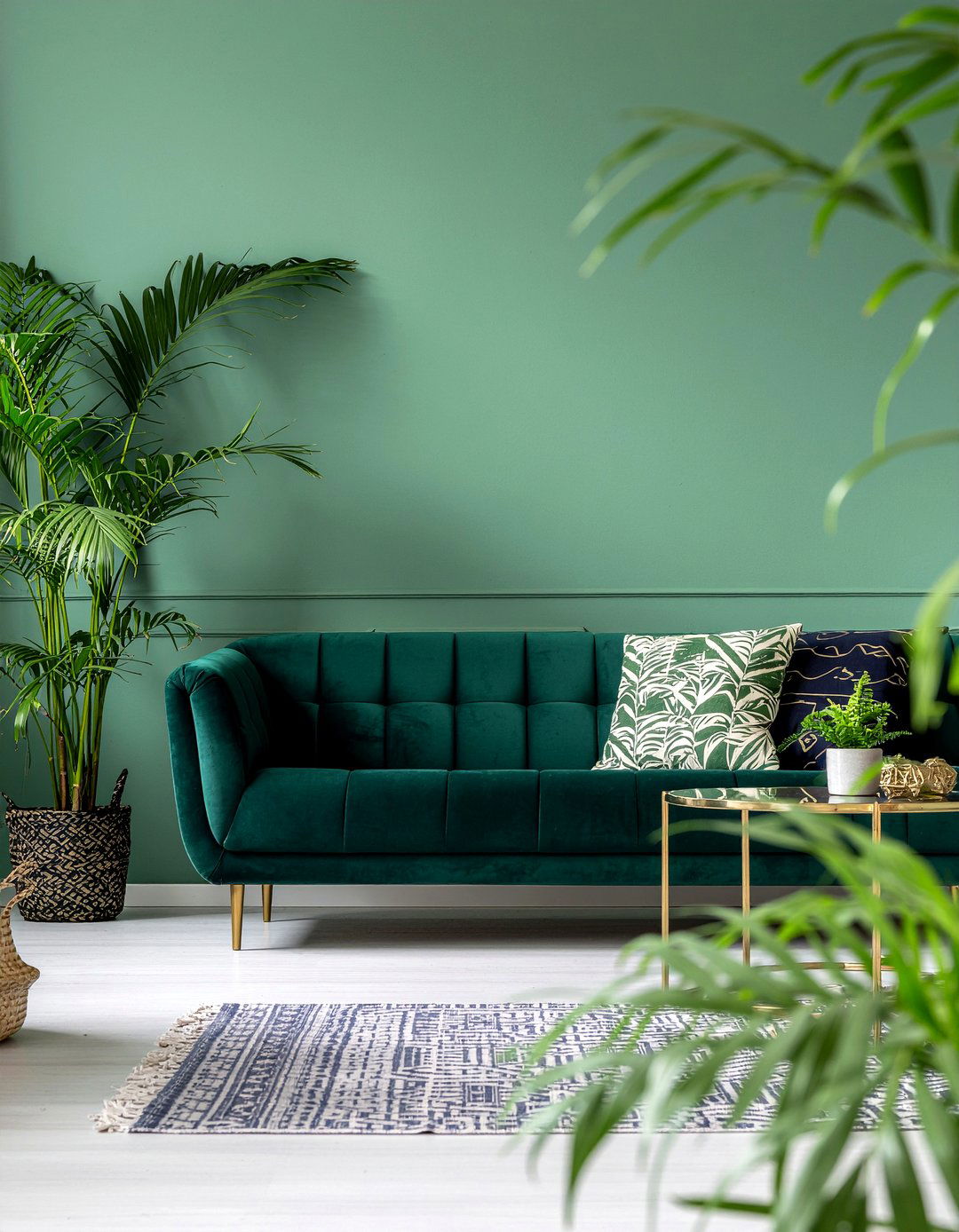 Green Velvet Sofa - 30 Hawaiian living room ideas