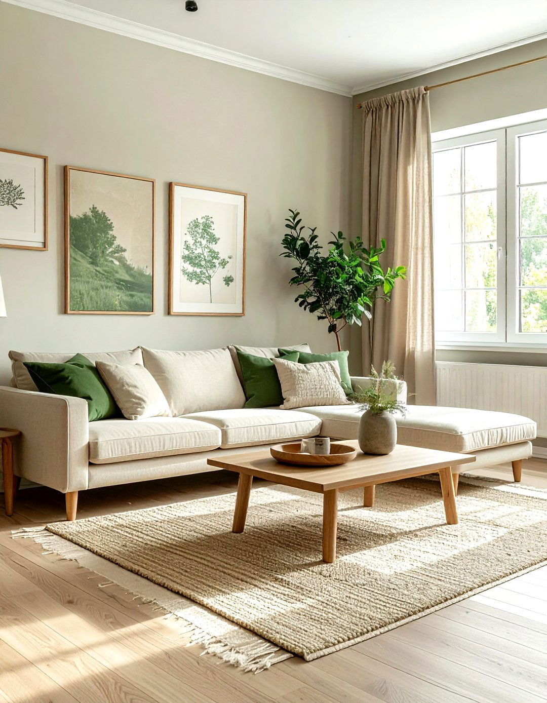 Green and beige living room - 30 contemporary green living room ideas