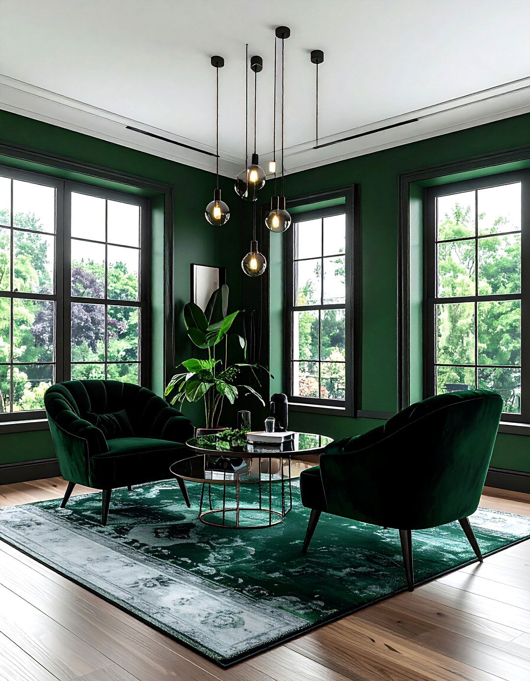 Green and black living room style - 30 cool green living room ideas