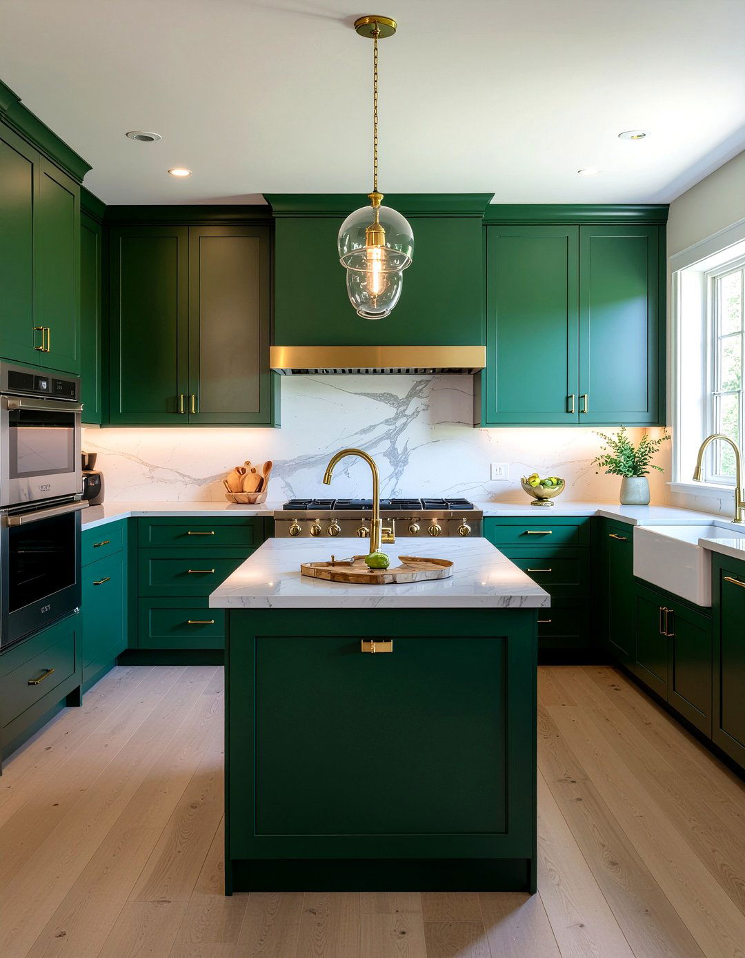 Green and gold kitchen - 30 gold kitchen ideas