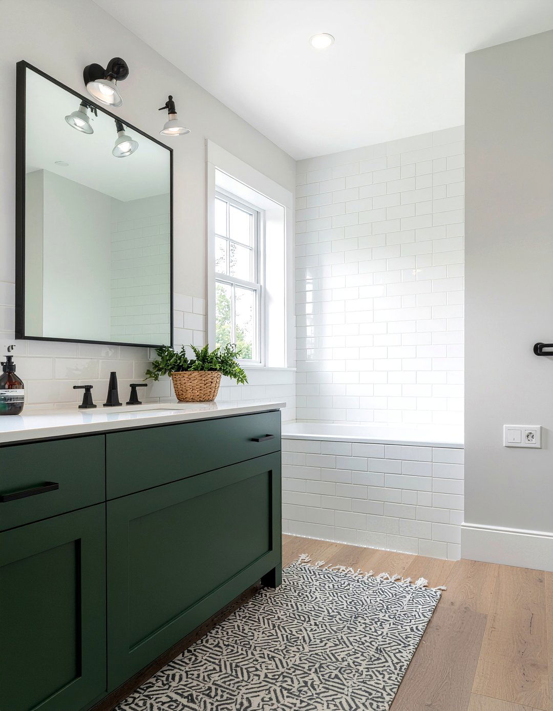 Green and white bathroom - 30 forest green bathroom ideas
