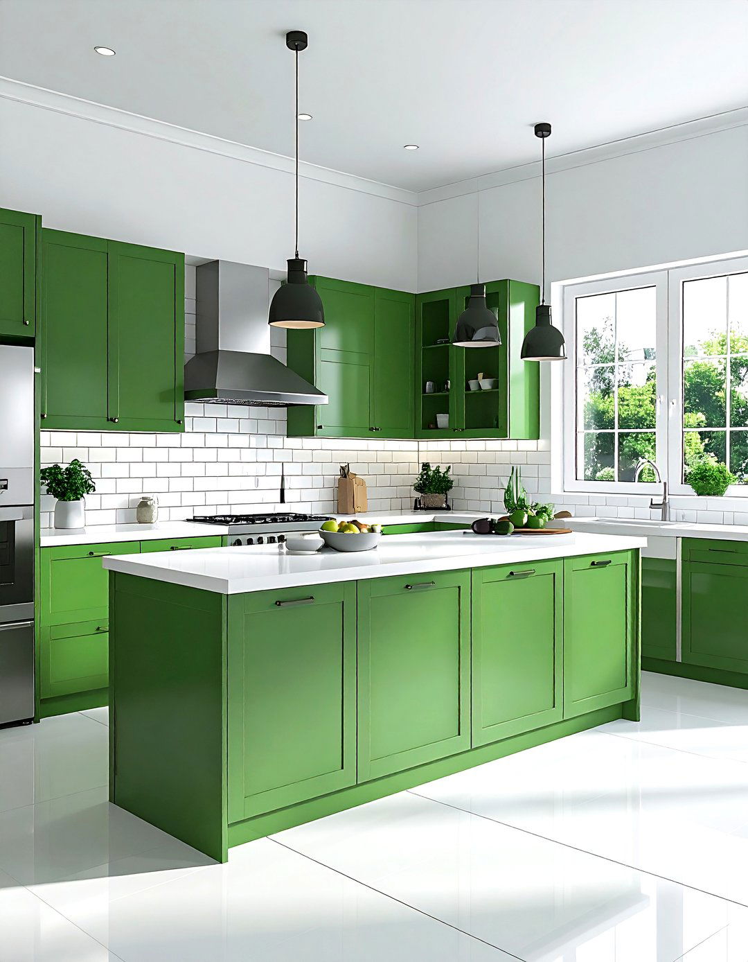 Green and white kitchen - 30 cool green kitchen ideas
