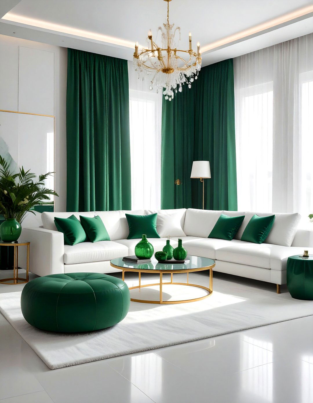 Green and white living room - 30 contemporary green living room ideas