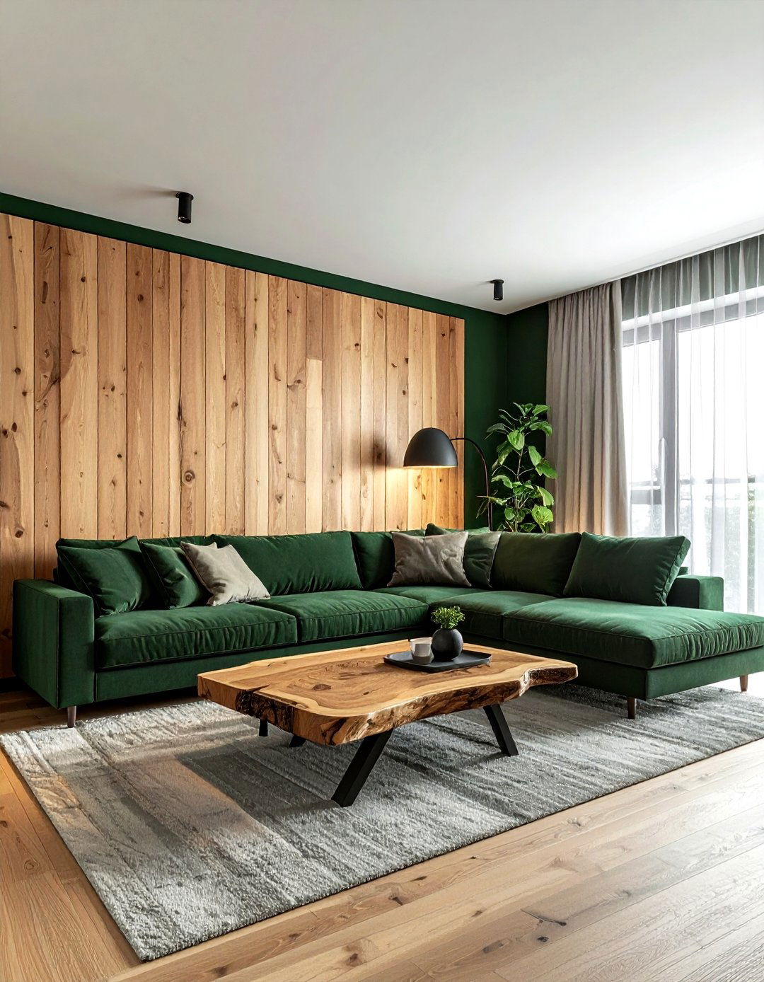 Green and wood living room - 30 contemporary green living room ideas