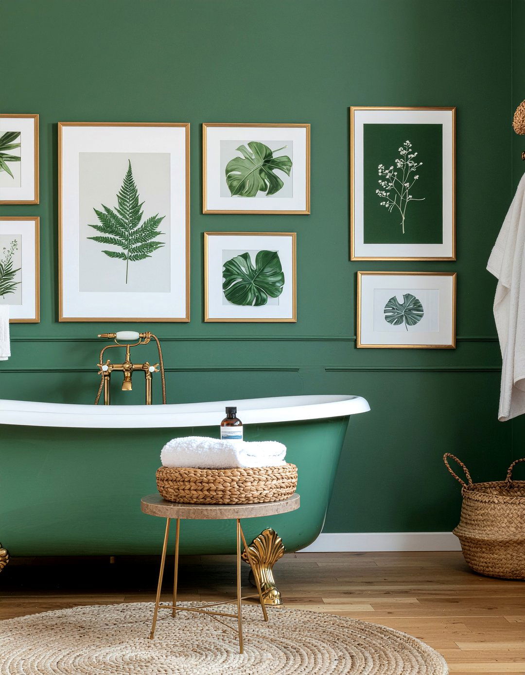 Green bathroom art - 30 forest green bathroom ideas