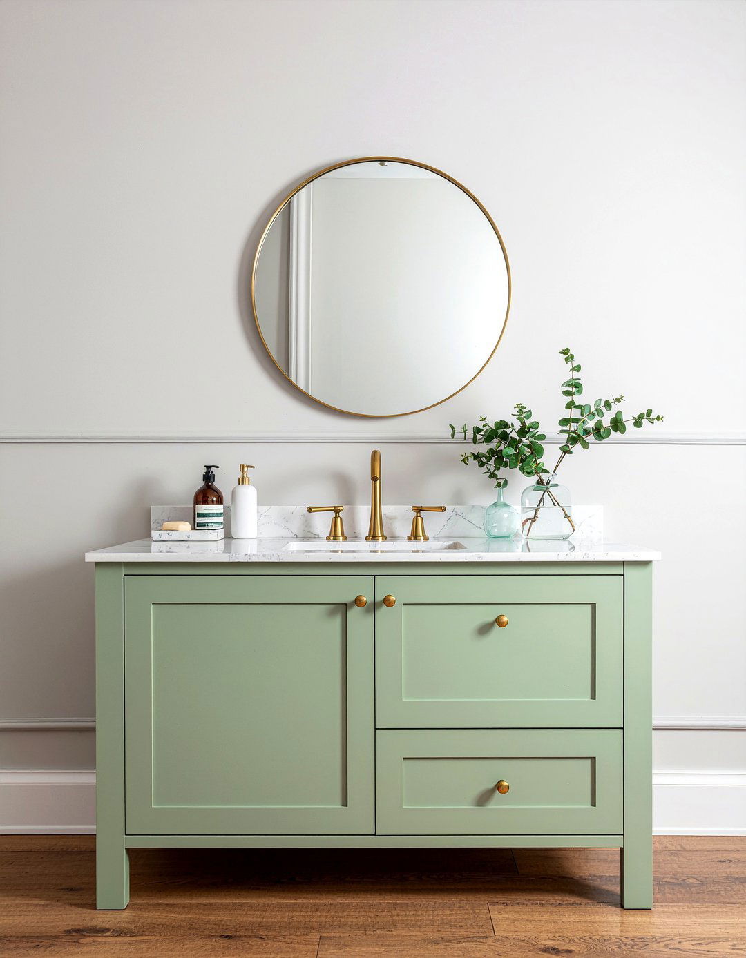 Green bathroom cabinet - 30 bathroom trendy element ideas