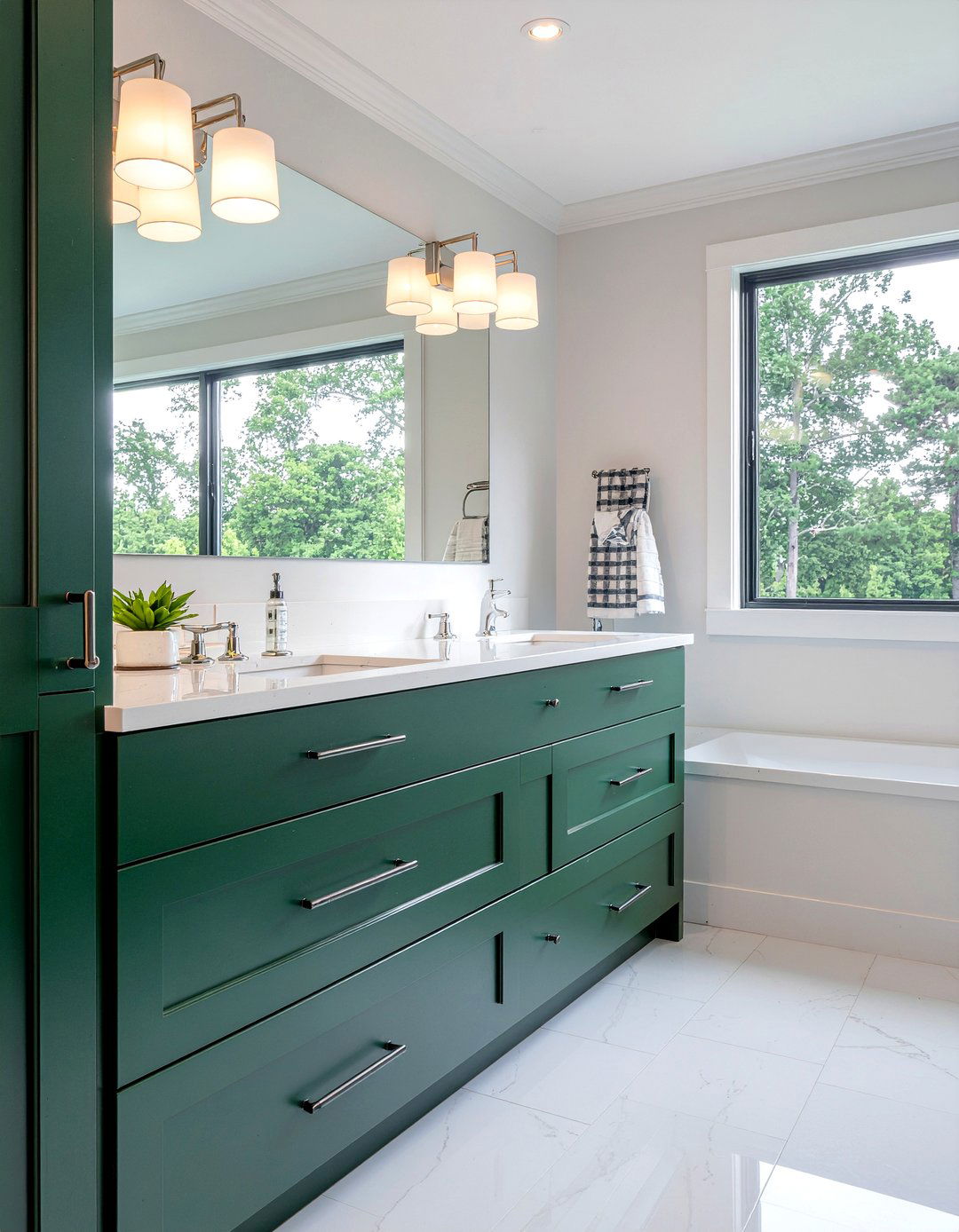 Green bathroom cabinets - 30 forest green bathroom ideas