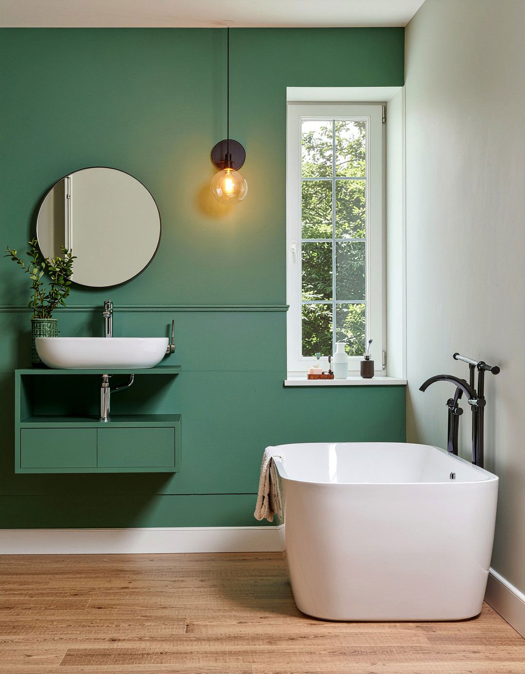 Green bathroom paint - 30 forest green bathroom ideas